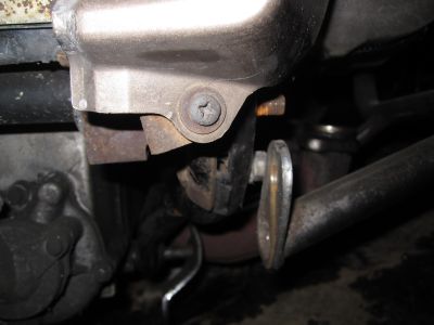 Close up of bolt on lower fairing.
