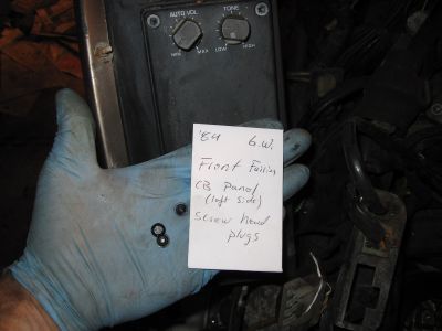 Covers for the heads of the screws on the lower left fairing panel.  I managed to drop one and was unable to find it.
Keywords: 1984;goldwing;gl1200;lost