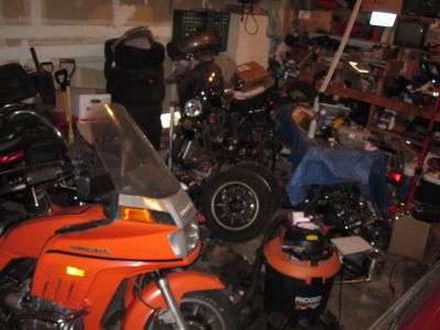 Garage is a mess
Keywords: goldwing;gl1200;1984;1987